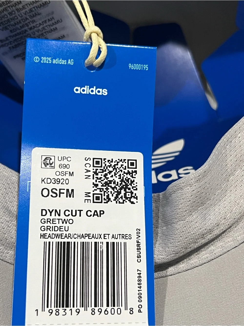 adidas Unisex White & Gray Windbreaker Cap